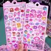 3D Наклейки Hello Kitty Объемные Melody Кристальные Kawaii Kuromi Светящиеся Cinnamoroll Наклейки Декали Наборы для Декора Детей подарок