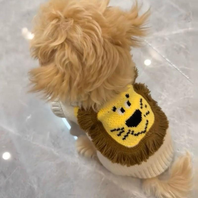 Pet Dog Sweater Small Breeds Winter Lion Mane Style Teddy Bichon Schnauzer Puppy Knit Jumper