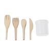 1:12 кукольных мини-деревянных лопаточек, ножей, вилок, венчиков, банок, набор для декора кукольной кухни
