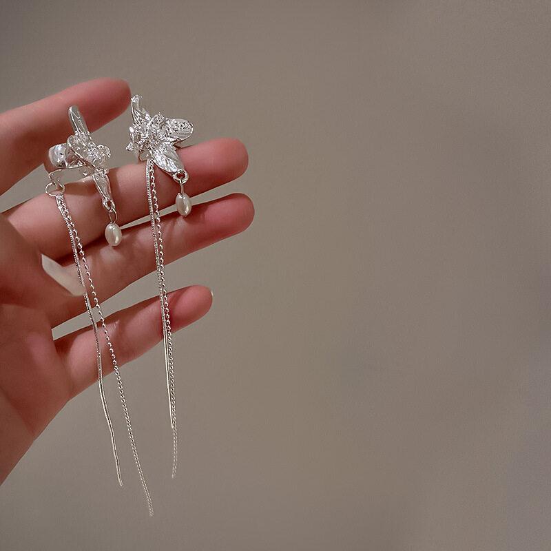 Gold Silver Color Metal Butterfly Ear Clips Without Piercing for Women Sparkling Zircon Ear Cuff Clip Earrings Wedding Jewelry