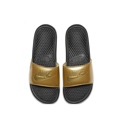 Nike Benassi Slides 'Metallic Gold' Women's 618919-022