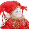 Red Porcelain Clown Doll Sweet Figures Model Festival Gift Shelf Display Decoration