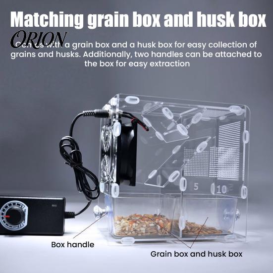 Small Scale Breeding Equipment Bird Grain Seeds Cleaner, Adjustable Speed Winnower Machine, Transparent Acrylic Efficient Debris Remover Shell