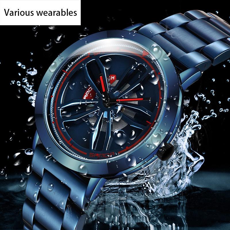 Новые часы I Fashion Men's Student Casual Waterproof Steel Band Rotating Watch для мужчин