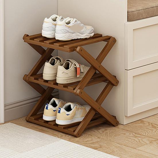 Экономящий место деревянный органайзер для обуви, складная полка для обуви, угловая, устойчивая конструкция, большой размер