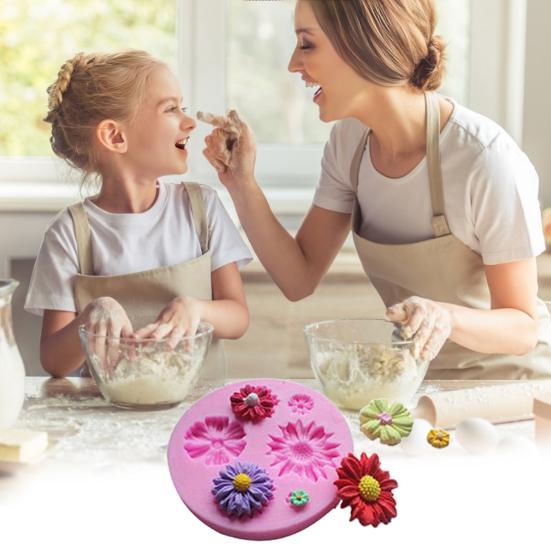 3D Flower Silicone Molds Cake Candy Chocolate Baking Mold BPA-free Pastry Baking Tool for Desserts Jelly Pudding
