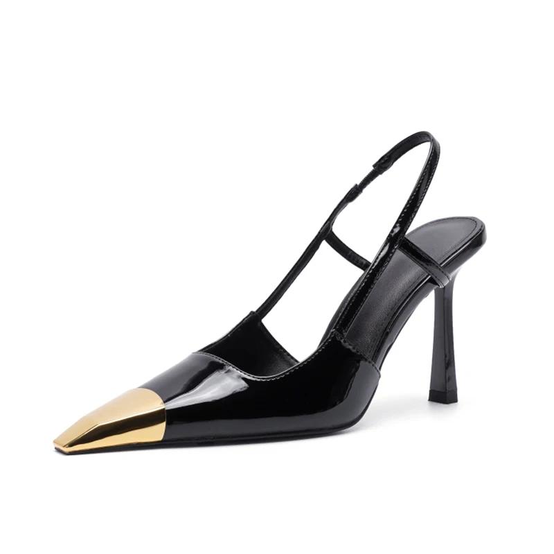 Сандалии Летние женские босоножки на высоком каблуке с леопардовым принтом Модные туфли с острым носком Singbacks Элегантные женские туфли-лодочки для танцев и вечеринок Сандалии