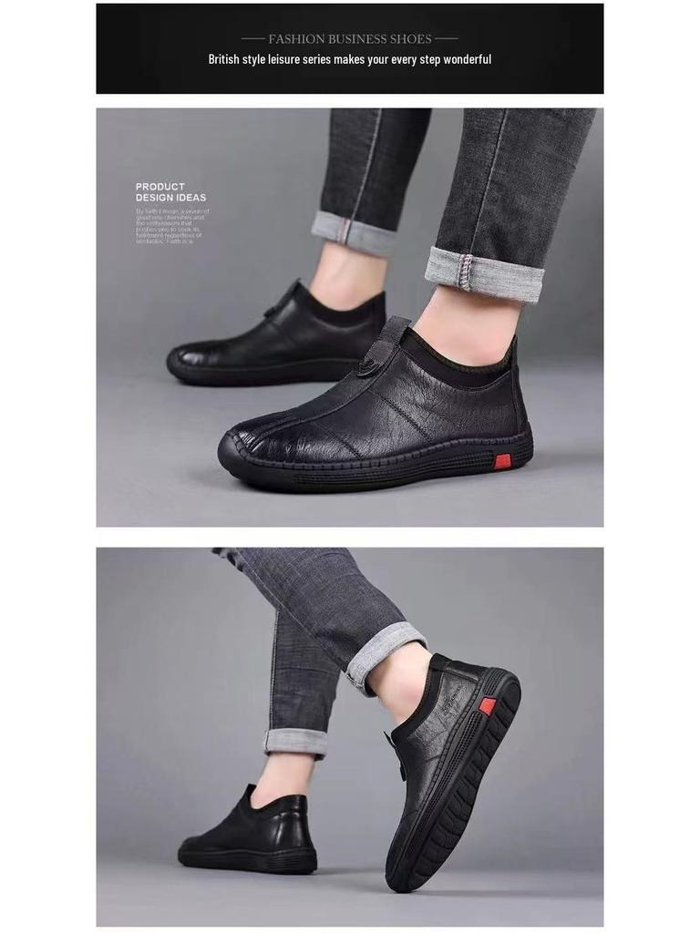 Мужские зимние ботинки Woodpecker с флисовой подкладкой - Теплые, с мягкой подошвой, повседневная кожаная обувь средней высоты для пап