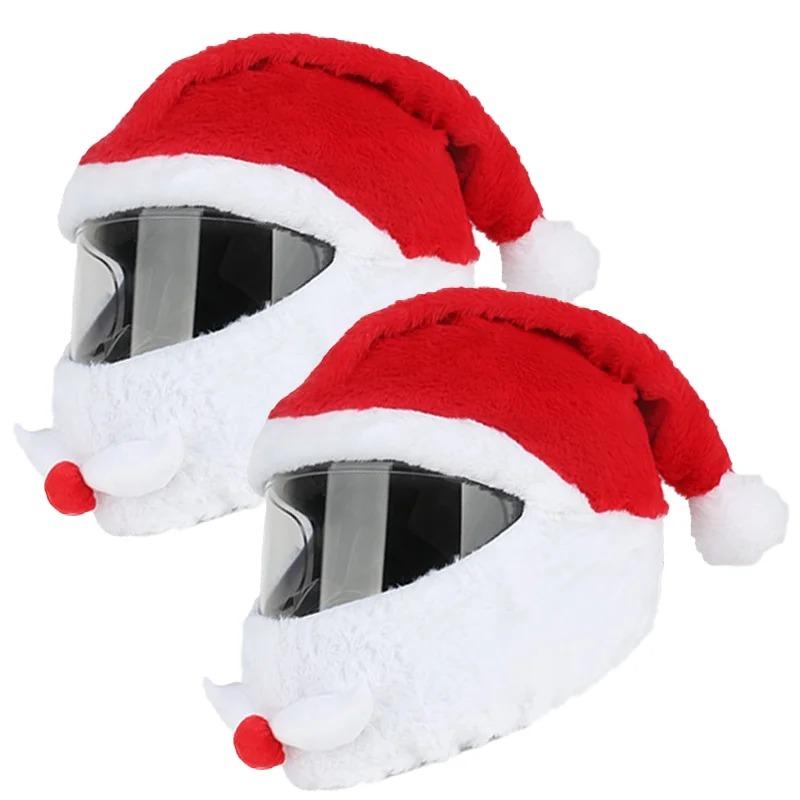 Motorcycle Helmet Cover Santa Claus Christmas Hat Funny Cute Skateboard Cycling Helmet Protection Cover Creative Gift for X-mas