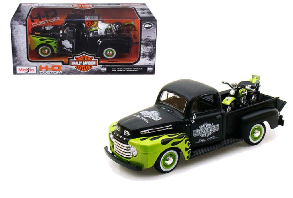 Maisto 1948 Ford Harley Davidson 1948 FL Panhead Мотоцикл Модель дорожный мотоцикл Maisto 1948 Ford PICKUP Harley Davidson 1948 FL PANHEAD Гоночный спорт