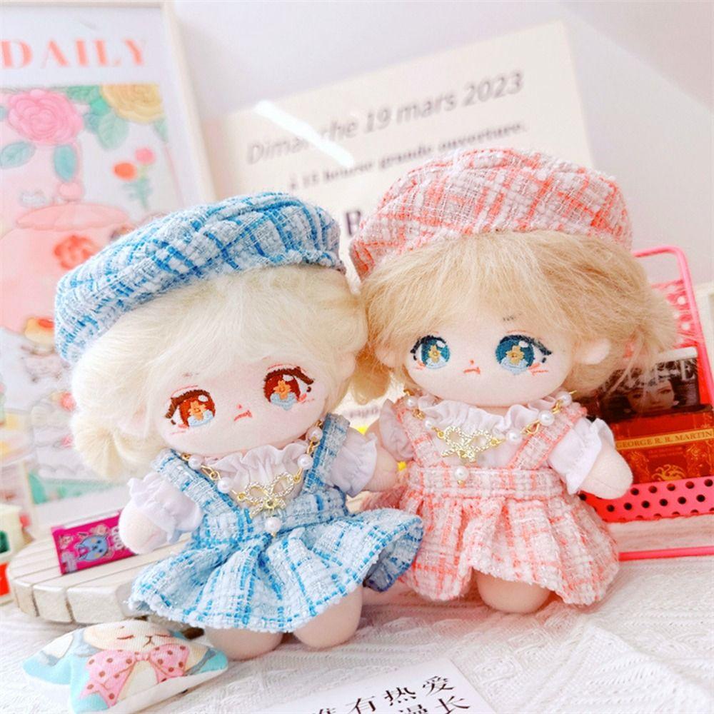 Cute Doll Lovely Clothes With Beret Hat Accessories 2 Colors Princess Dress Accessories 10cm Cotton Doll/EXO Idol Dolls