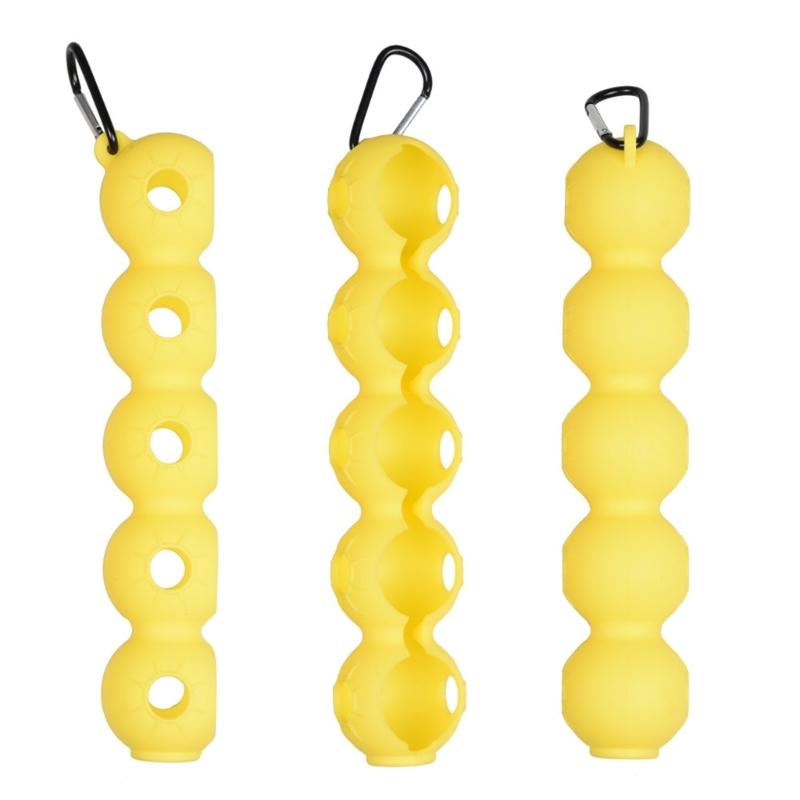 Golf Ball Holder,Holds 5Golf Balls Easy Attachment to Bag or Cart,Golf Ball Protector Cover Silicone Golf Ball Sleeve