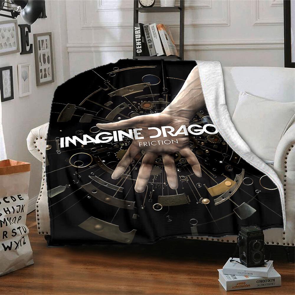 1pc Imagine Dragons Flannel Blanket [Cozy Throw Blanket] For Sofa, Bed, Travel, Camping, Livingroom, Office, Couch, Chair, And Bed