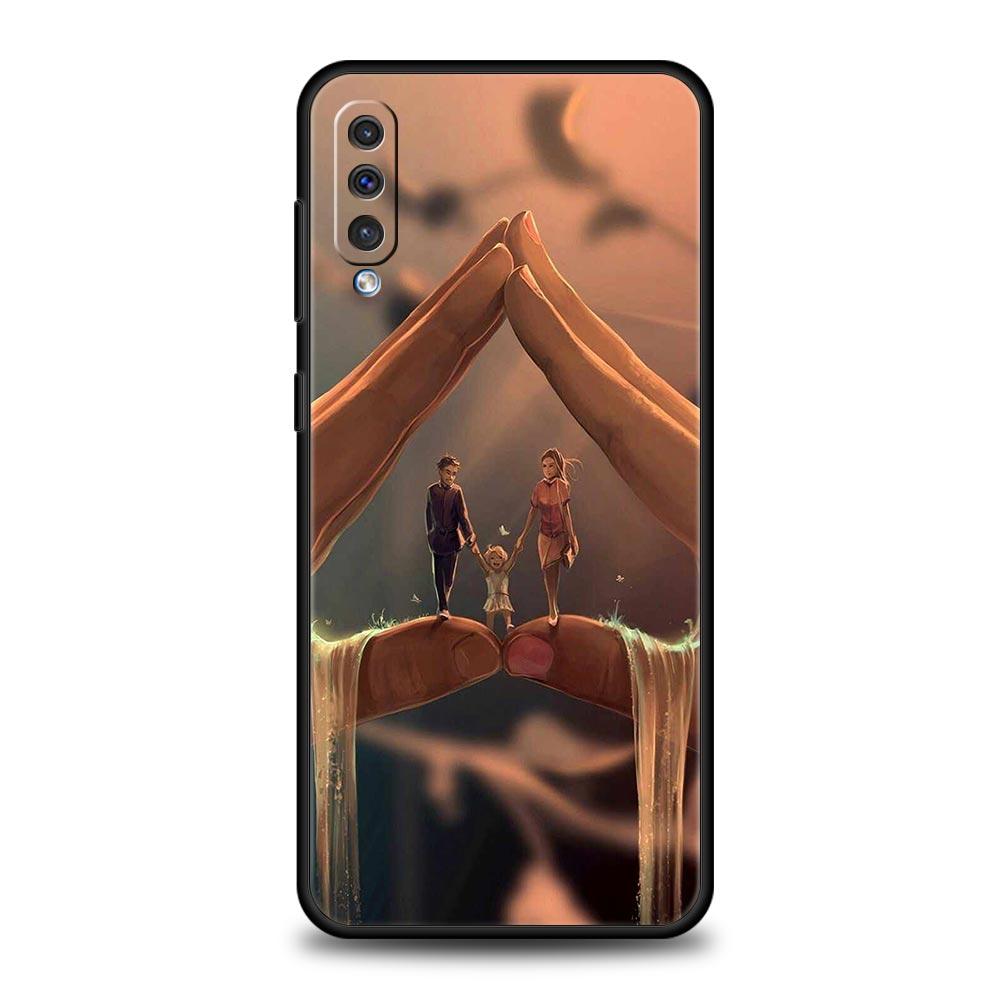 A Family Of Three Phone Case for Samsung Galaxy A56 A36 A26 A16 A34 A24 A42 A22 A20 A12 A40 A30 A10 5G Soft TPU Cover Shell Bags