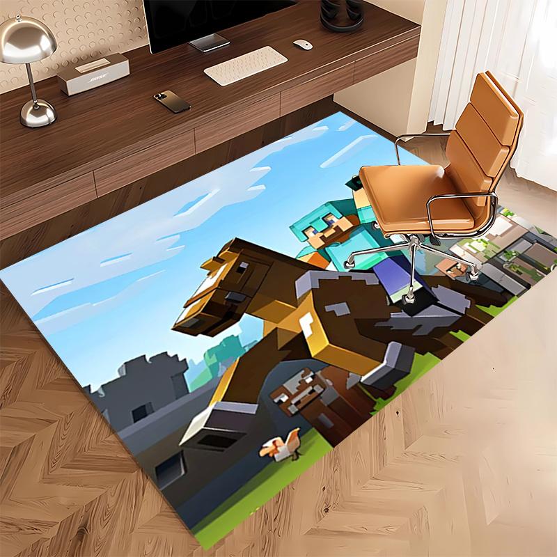1pc Minecraft5 Print Area Rug - Soft, Washable Non-Slip Indoor Mat, Living Room, Home Office Decorative Rug,Office Decorative