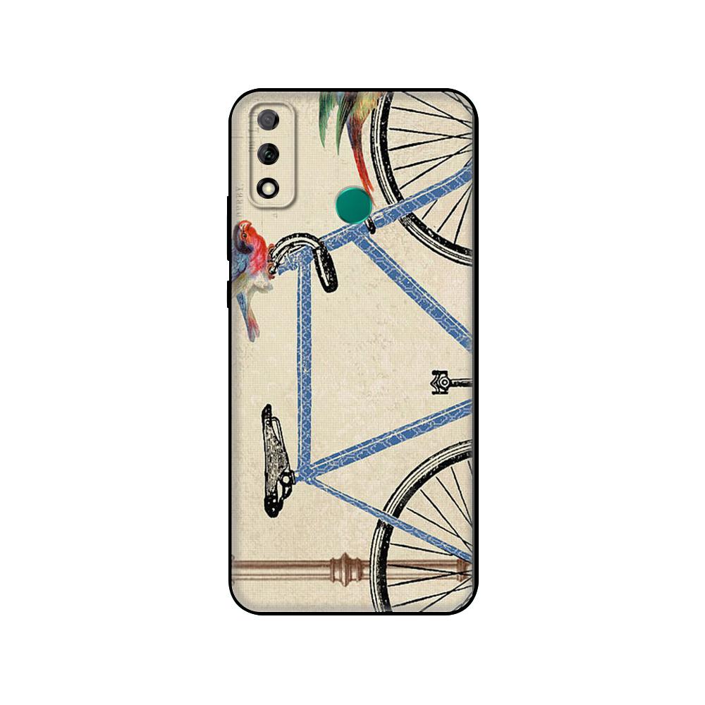 Black tpu Case For Huawei Y9S Y6S Y8S Y5P Y7P Y8P Case For Huawei Y5 lite Prime 2018 Y6 2019 Cover BIKE CYCLING art