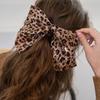 MERRYMOTIVE Leopard Pattern Double Ribbon Hairpin