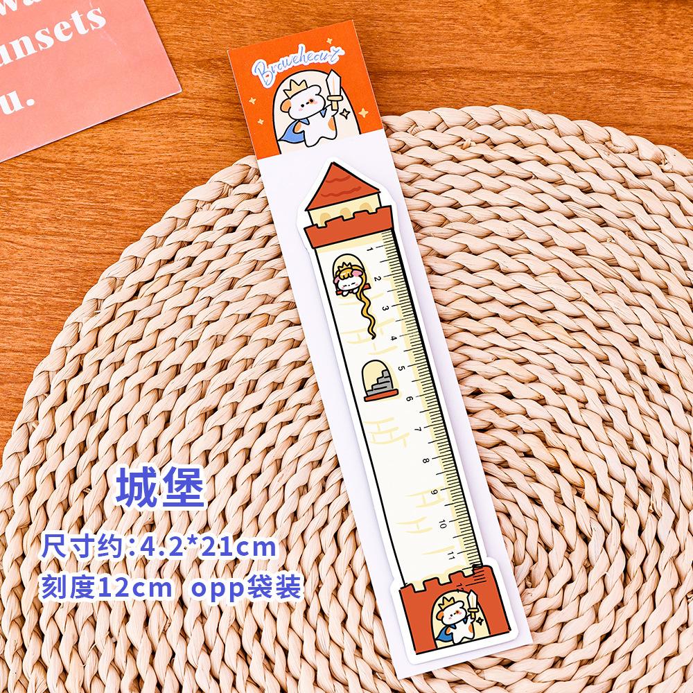 1pc Cartoon bus Magnetic Bookmark Ruler Student Cute High-value Bendable Ruler Special-shaped Magnetic Ruler