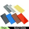 6 шт. 6x12 точек Тонкая базовая пластина Строительные блоки Базовая пластина Создавайте Классические MOC Кирпичи Строительные детали Совместимые с 3028 Игрушки