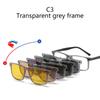 Magnetic Clip-On Sunglasses Night Vision Driving Glasses Clip-On Sunglasses Myopic Glasses Transparent Grey Frame