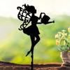 1Pc Iron Metal Art Decoration Fairy Silhouette Decorative Statue Crafts, Suitable for Outdoor Gardens, Terraces, Parks, Lawns, Potted Plants