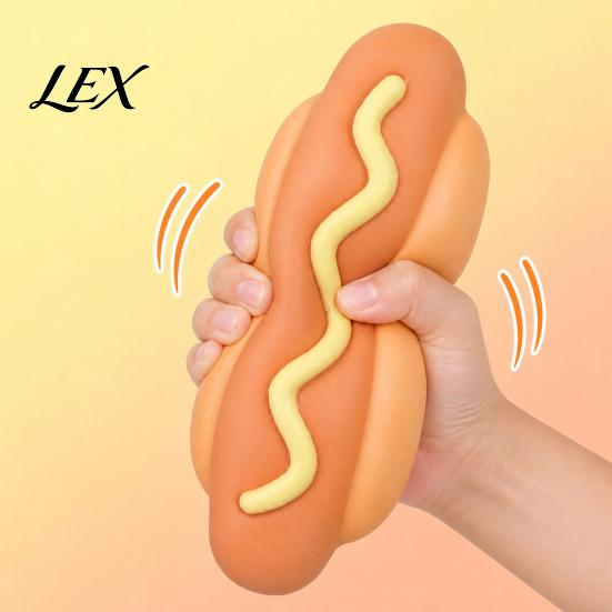 Funny Desk Accessories for Men Women Giant Hot Dog Squeeze Toy, 8.3" Slow Rising Realistic Food Shaped Cute Desktop Decorations Work Soft Stress Ball,