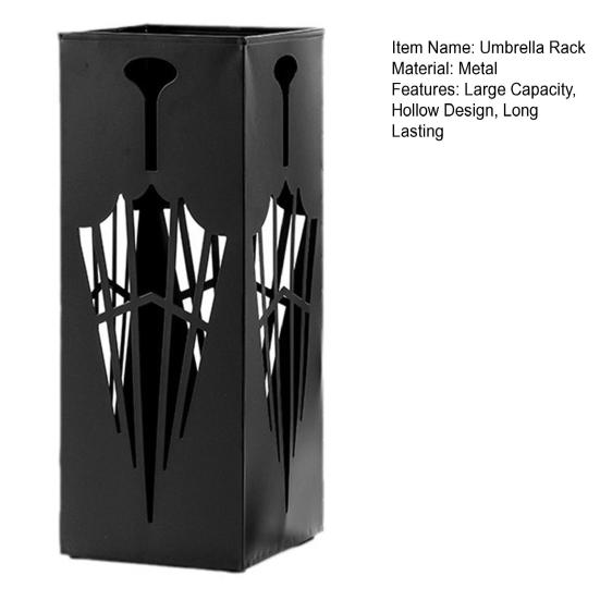 Металлическая подставка для зонтов, стойка для хранения, большая вместимость, полый дизайн, нержавеющая, для использования в помещении/на улице