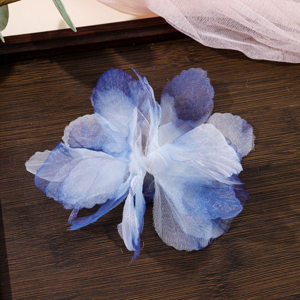 10 шт. 3D-цветочные аппликации из органзы и кружева для свадебного платья, градиентная кружевная отделка, швейные аксессуары, декоративные нашивки