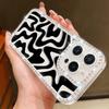 Мягкий прозрачный чехол из ТПУ с полосатым узором для iPhone 16e 16 14 15 Pro Plus 13 12 Pro Max 11, силиконовый чехол для телефона с кристаллами и бриллиантами, коке