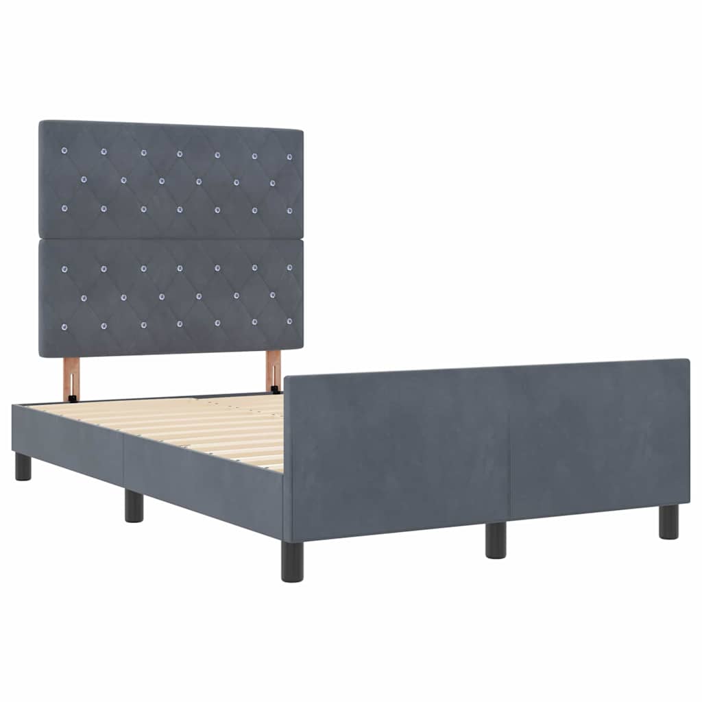 Boxspring Bed with Headboard Dark Grey 120 x 200 cm Velvet