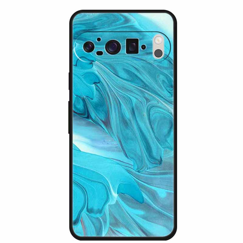 Чехол для мобильного телефона Google Pixel 9 Pro XL Роскошный защитный чехол из мягкого силикона для Google Pixel 9Pro XL Мраморный Мягкий черный Funda