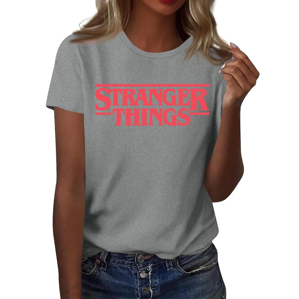 Женская модная и повседневная футболка с длинным рукавом и принтом, с коротким рукавом