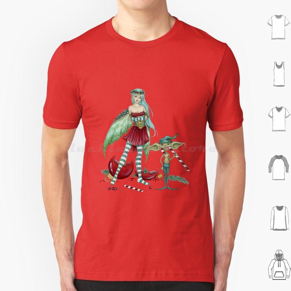 The Naughty List T Shirt 6xl Cotton Cool Tee Fairy Goblin Christmas Winter Holiday Amy Brown Fantasy Mischief Humor Cute