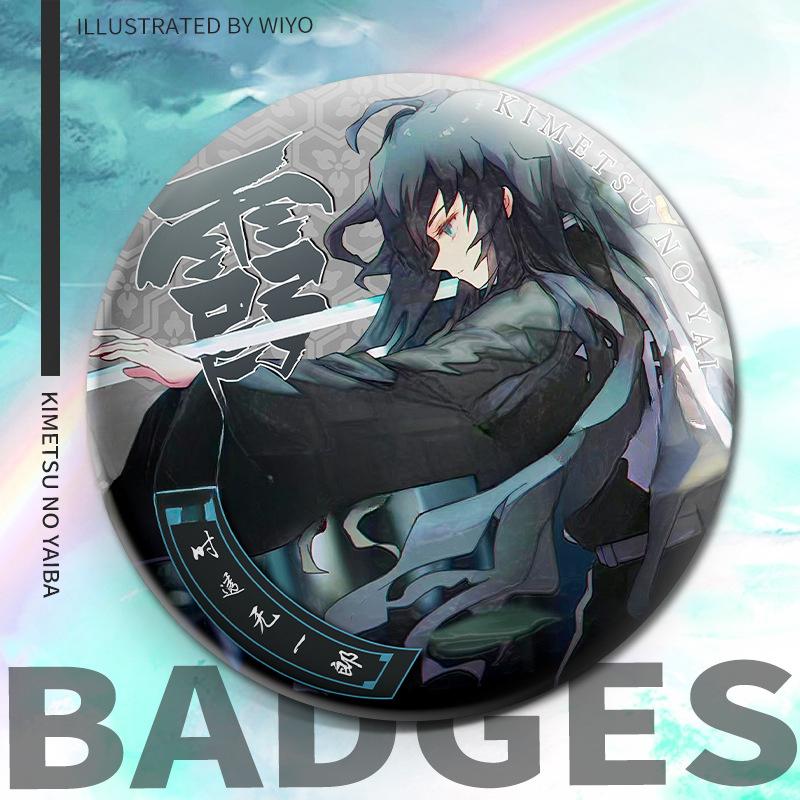 58-миллиметровые лазерные значки с товарами из аниме «Убийца демонов»: Значки Tanjiro, Zenitsu, Giyu и Muichiro Tokito — идеальны в качестве аксессуаров и украшений для костюмов