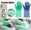 1Pair High Quality Silicone Household Magic Kitchen Scrubber Cleaning Gloves Dish Washing Gloves