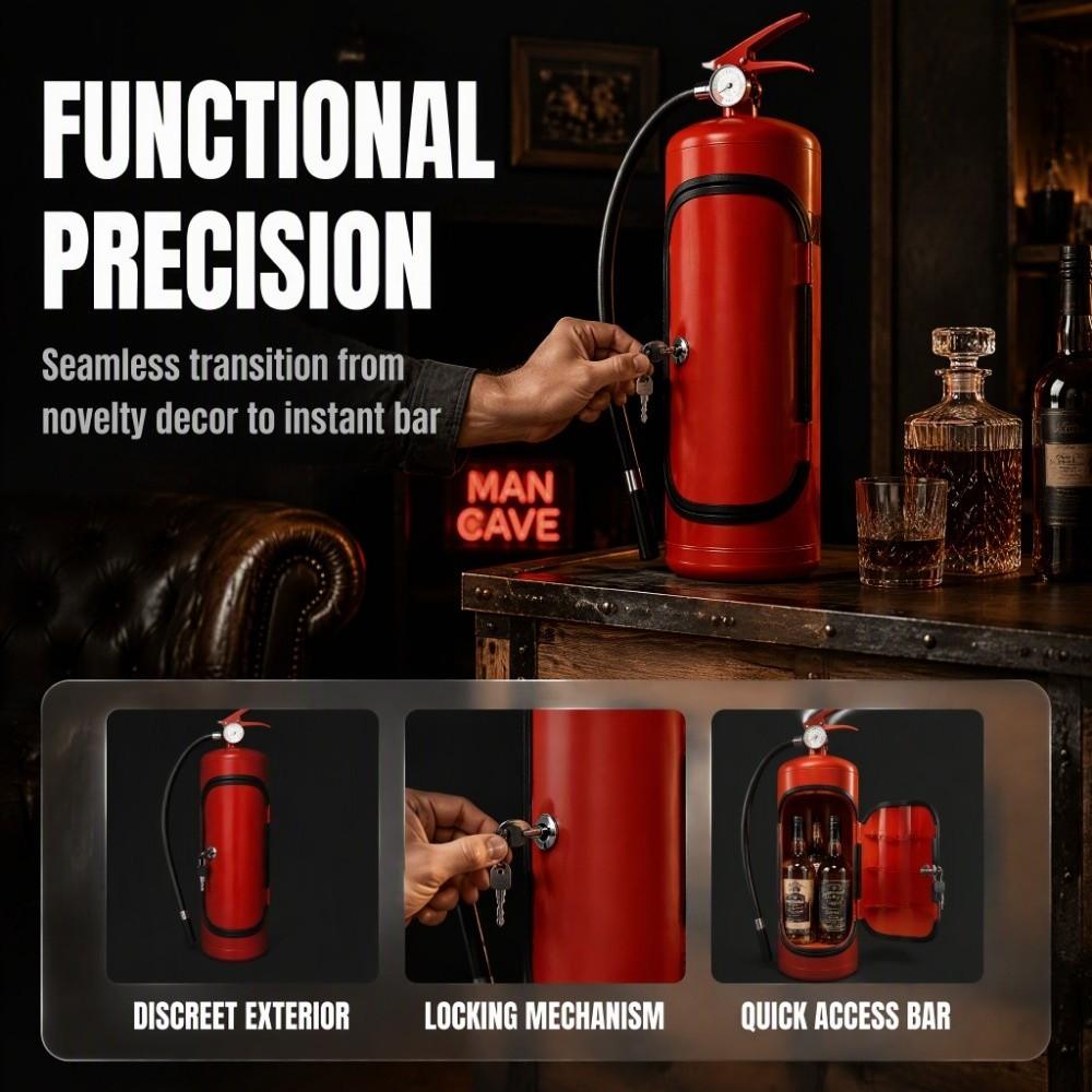 Iron Fire Extinguisher Wine Cooler Fire Extinguisher Shape Wine Bottle Rack Outdoor Picnic