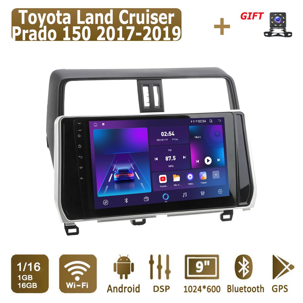 Android автомобильное радио для Toyota Land Cruiser Prado 150 2017-2019 мультимедийный проигрыватель головное устройство стерео GPS навигация BT WIFI 1+16 ГБ