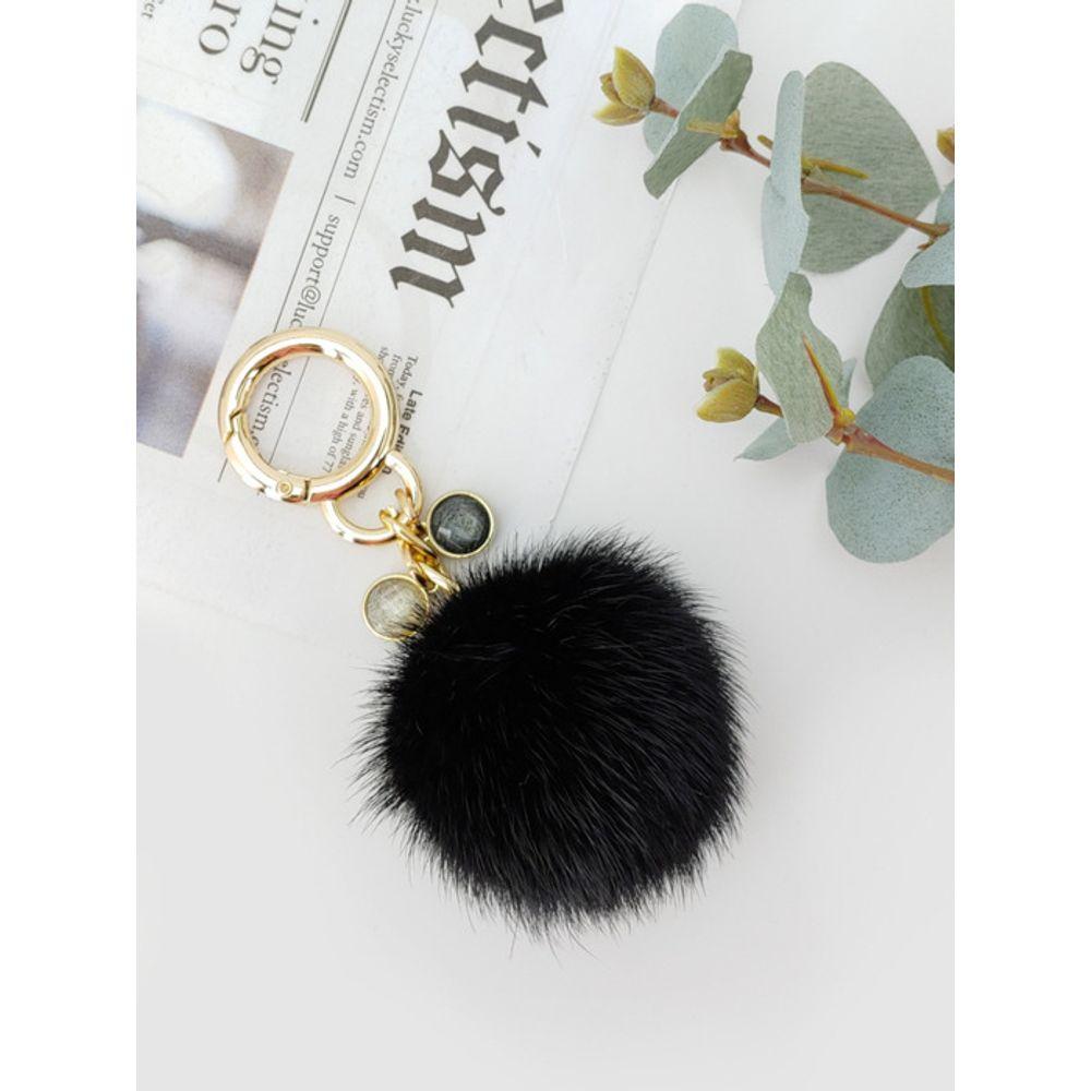 Брелок из натурального меха норки LALA - Черный