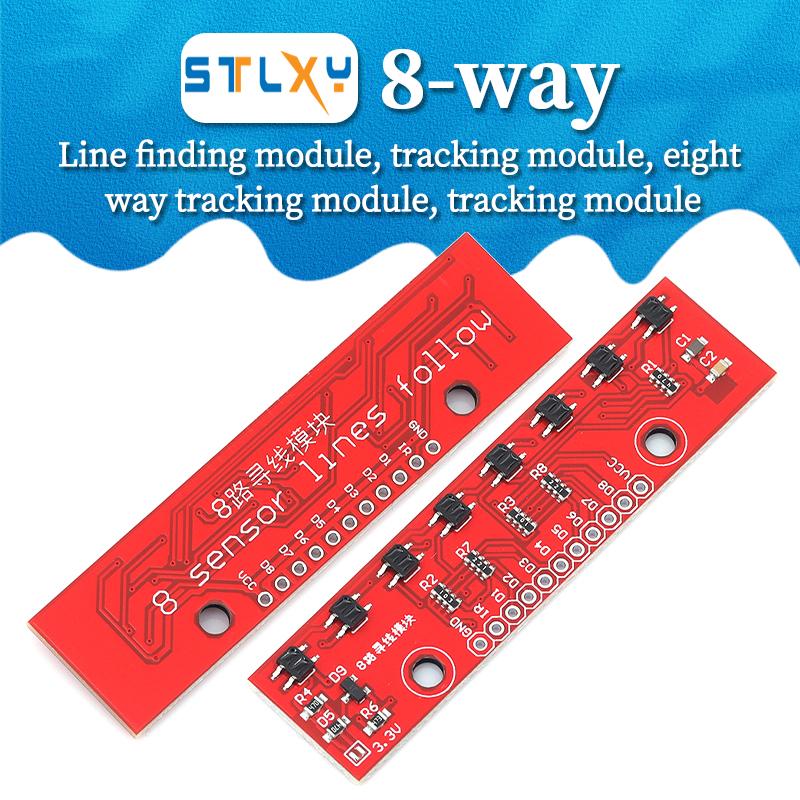 8 Channel IR Line Tracking Module 8-Way Line Sensor Black & White Track Recognition Smart Car PID Chasing PCB