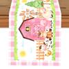 Pink Farm Animals Table Runner Birthday Party Decorations Kids Girls Favors Gift Table Cover Jungle Safari Baby Shower Supplies