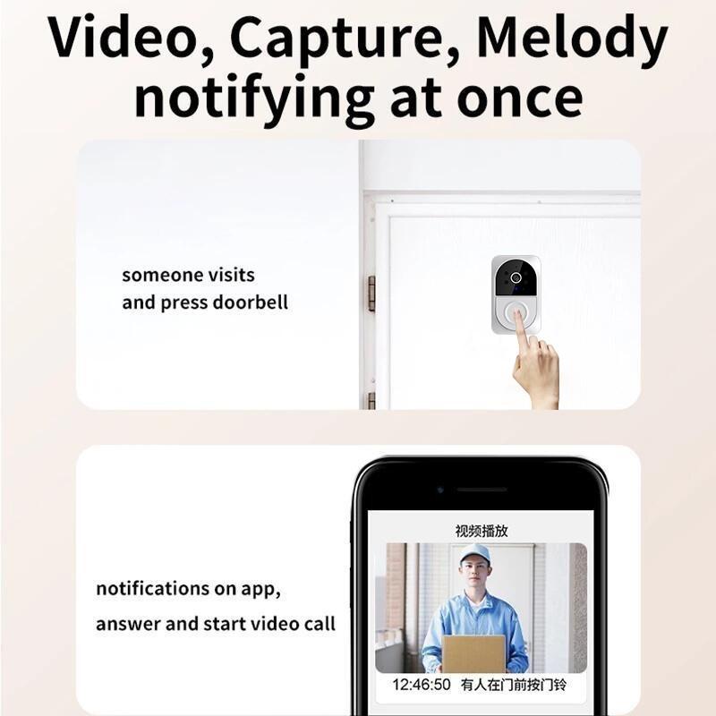 Умный беспроводной Wi-Fi видео дверной звонок телефон дверное кольцо домофон камера безопасности звонок