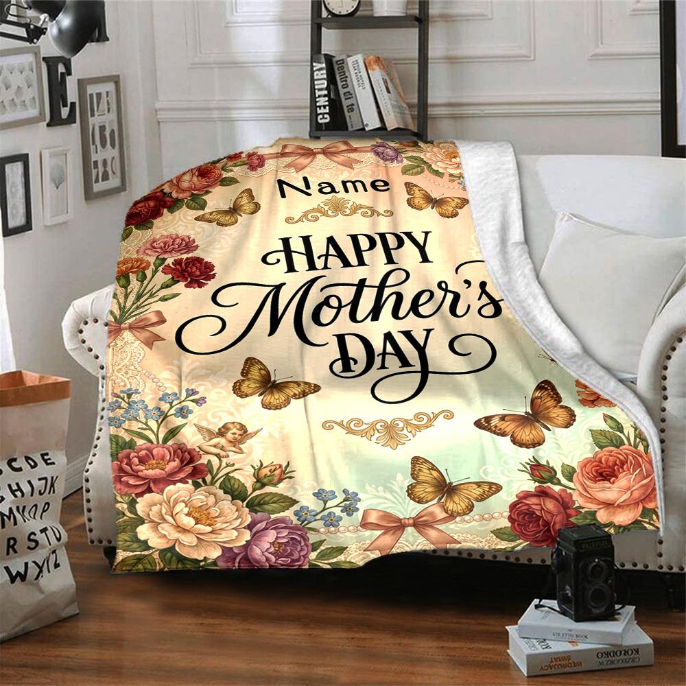 Mother'S Day Love And Appreciation Blanket Themed Blanket Personalized Name Soft Warm And Versatile For Sofa Bed Office And Travel Machine Washable