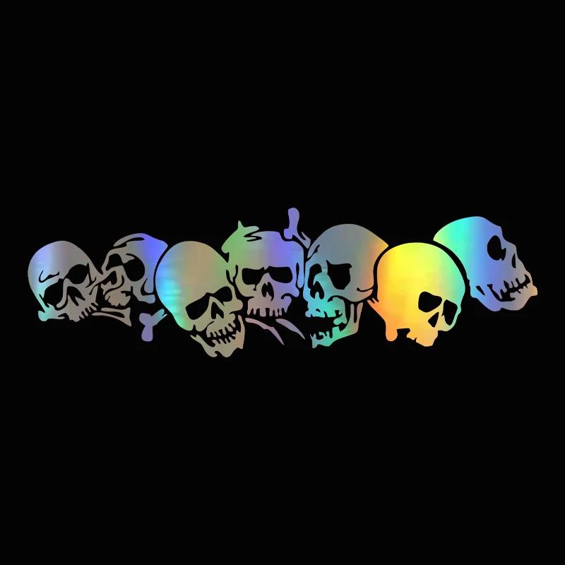Новые виниловые наклейки на автомобиль SKULL Наклейки на весь кузов ПВХ клейкая наклейка Модные Черно-белые Лазерные