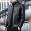 Мужская осенняя модная повседневная куртка из кожи в корейском стиле с лацканами