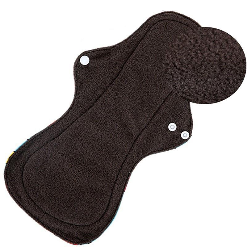 Органические бамбуковые угольно-угольные моющиеся гигиенические прокладки для менструации, обильные менструальные выделения, женские тканевые прокладки, многоразовые прокладки