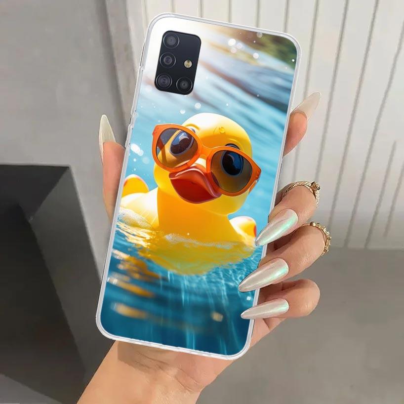 Чехол для телефона с резиновыми уточками для бассейна для Samsung Galaxy A52 A32 A22 A12 A02S A50S A30S A10S Note 20 Ultra 10 Plus S10 A31 A20 A