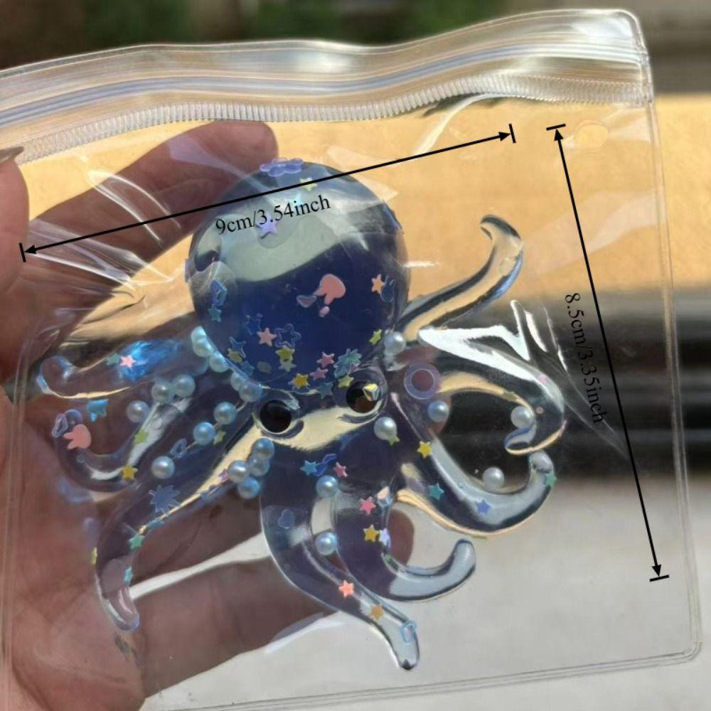 Sugar Filled Glitter Octopus Squishy Simulation Stress Relief Toy For Stress Anxiety Relief