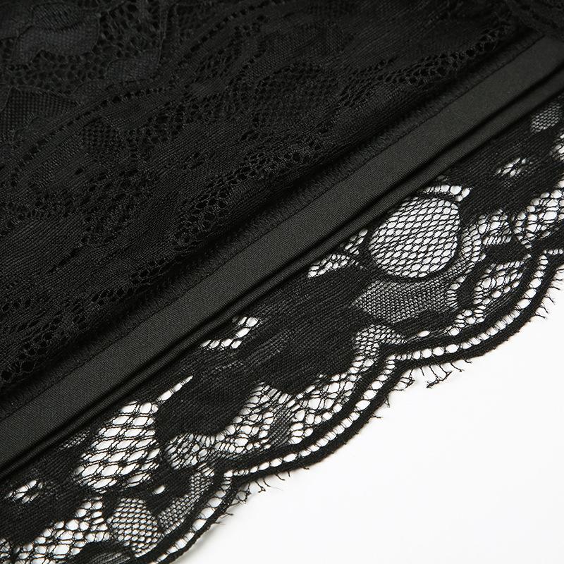 Women's Dark Sexy Wind Lace Bow V-neck Long-sleeved Imperial Sister Waisted Hip Thin Temperament Short Dresses