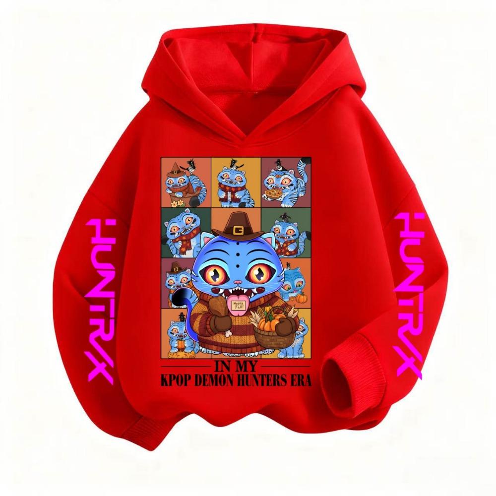 Детская спортивная одежда Осень/Зима 2025 Толстовка для девочек в стиле кэжуал Спортивная одежда с принтом K-pop Охотник на демонов