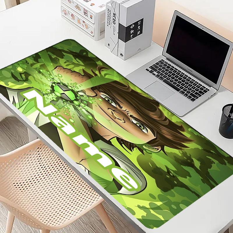 Custom Name Personalized Ben 10 Cartoon Pattern Mousepad, Laptop PC Desk Mat, Decorative Desk Mat for Home Keyboard Pad Gift